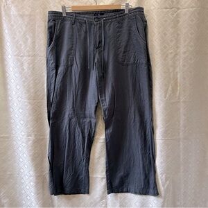 Gap 14 Ankle Flax Cotton Wide Leg Pants Grey